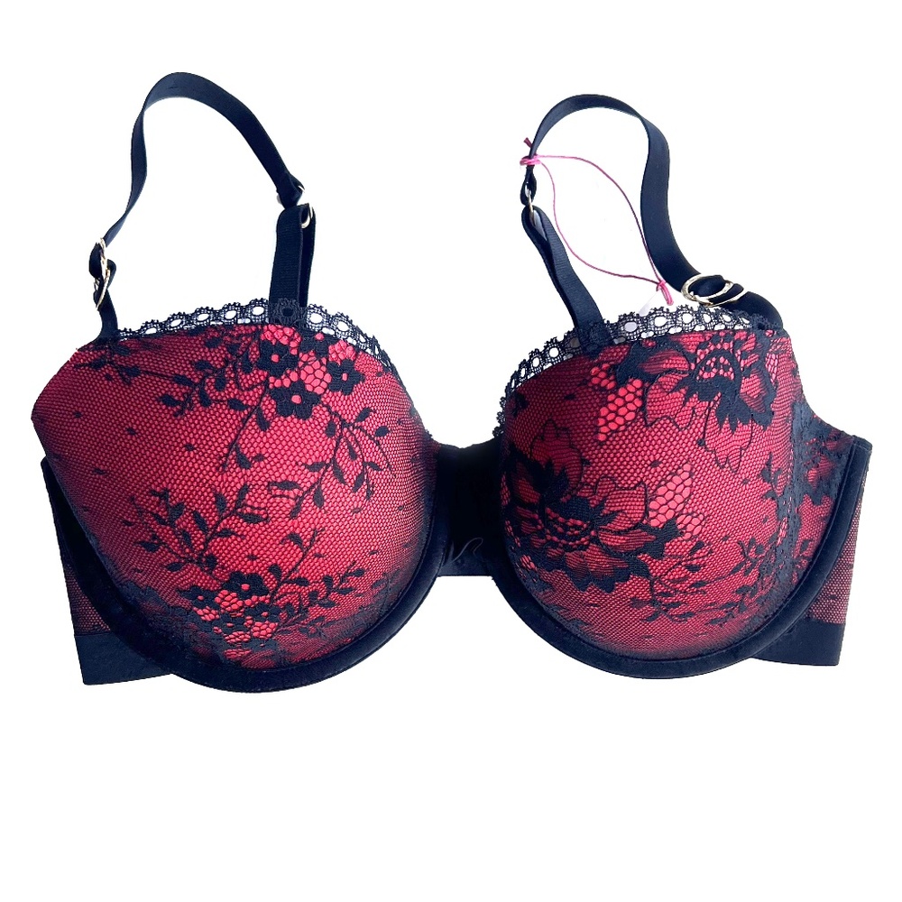 Stella McCartney Bra Black Lace over Orange 34E